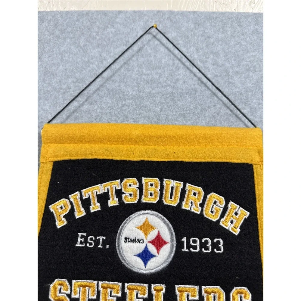 Pittsburgh Steelers NFL Team Heritage Banner Sz 8x32‎ Wool Blend Home Decor NWT